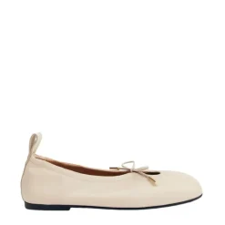 Ballerina Sko^ALOHAS Creme Læder Ballerina Sko Hvid
