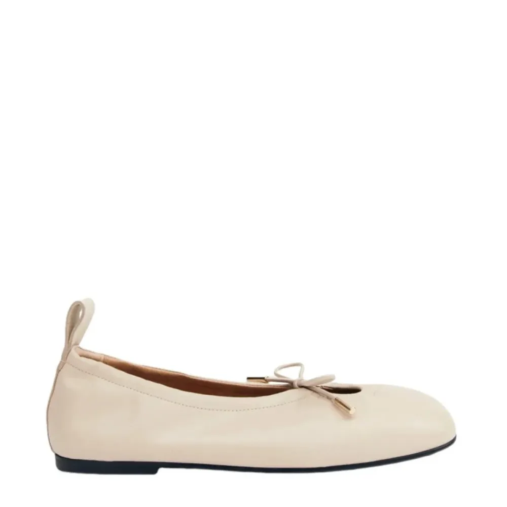 Ballerina Sko^ALOHAS Creme Læder Ballerina Sko Hvid