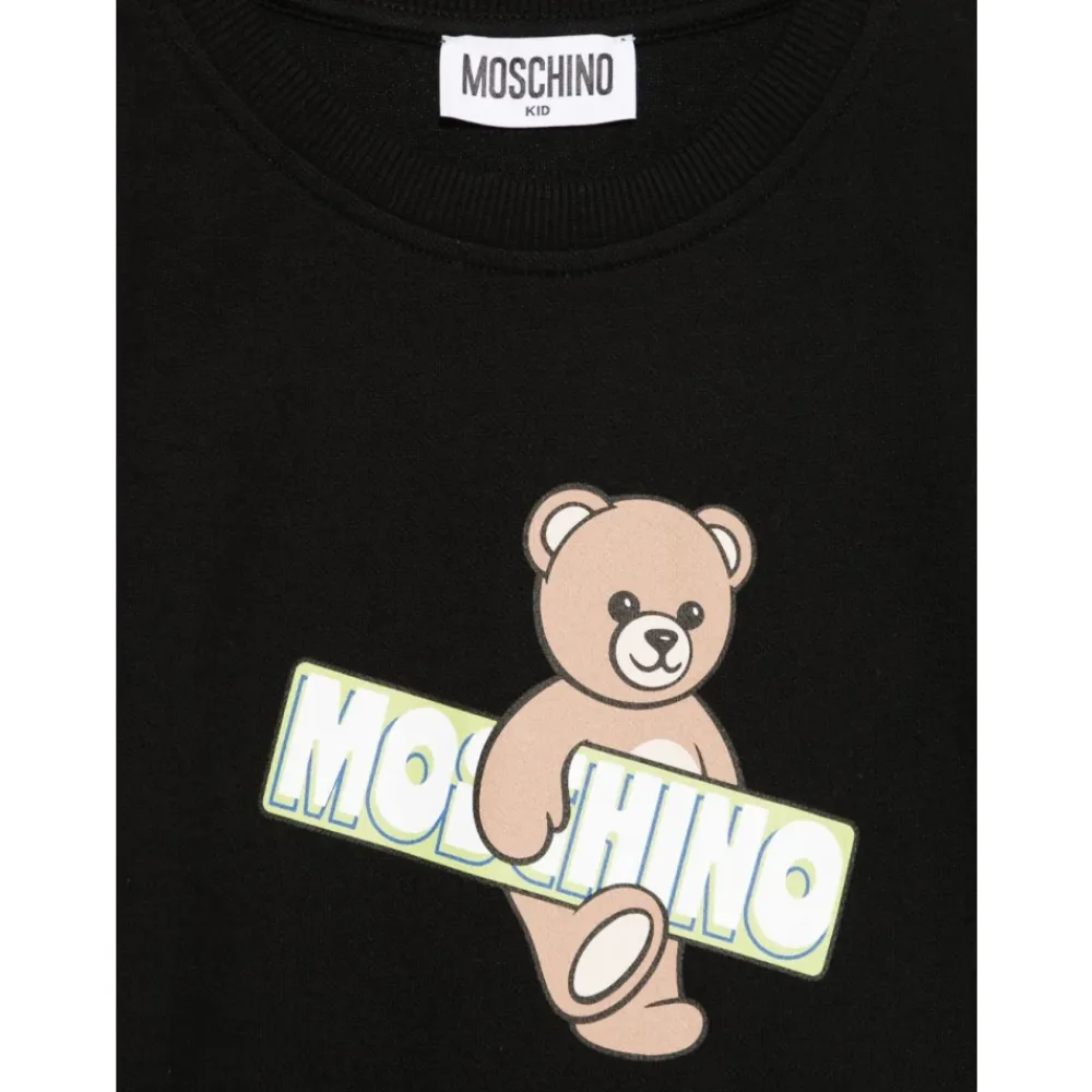 Jumpsuits^Moschino Crew Neck Half-Sleeve Kjole med Print Sort