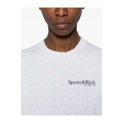 T-Shirts^Sporty & Rich Crew Neck Logo Print Kortærmet T-shirt Grå