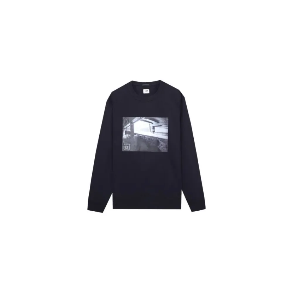Sweatshirts<C.P. Company Crew Neck Stretch Fleece Sweatshirt Blå