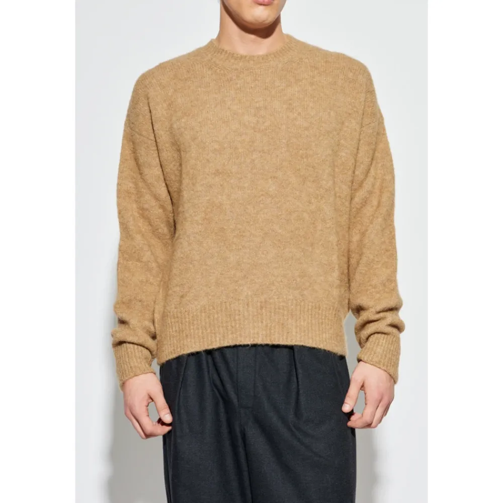 Strik<Ami Paris Crew Neck Sweater Beige