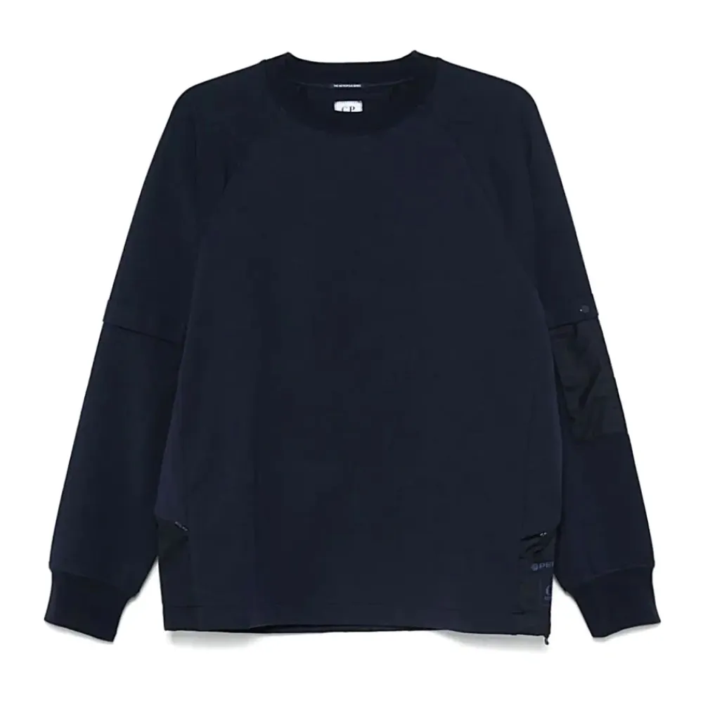 Trøjer|Sweatshirts^C.P. Company Crew Neck Sweatshirts til Mænd Blå