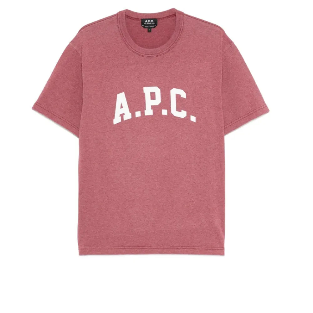 T-Shirts^A.P.C. Crew neck T-shirt med trykt logo Rød