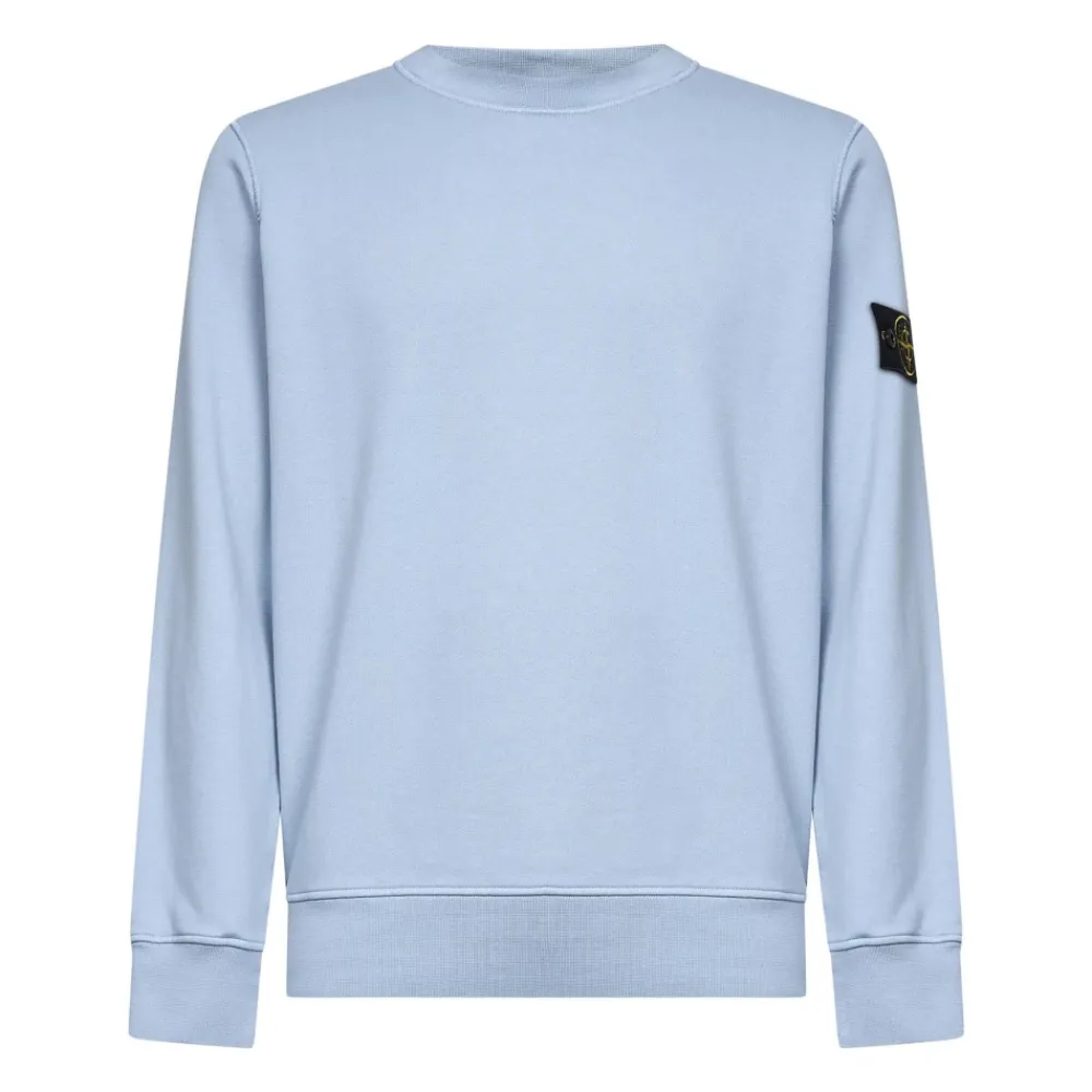 Trøjer|Sweatshirts<Stone Island Crewneck Sweatshirt Blå