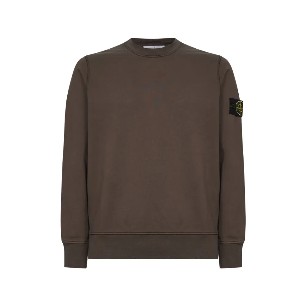 Trøjer|Sweatshirts<Stone Island Crewneck Sweatshirt Brun