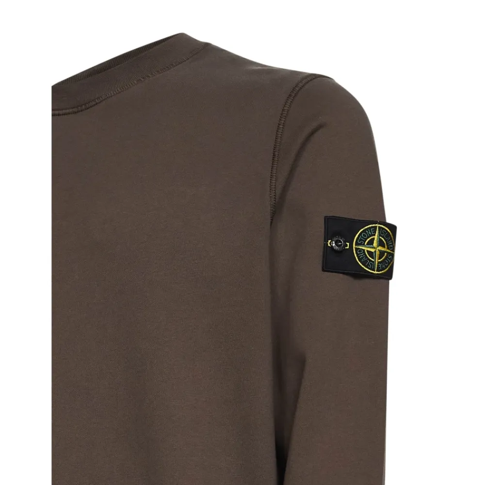 Trøjer|Sweatshirts<Stone Island Crewneck Sweatshirt Brun