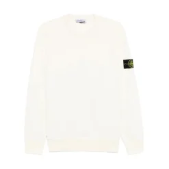 Trøjer|Sweatshirts<Stone Island Crewneck Sweatshirt Hvid