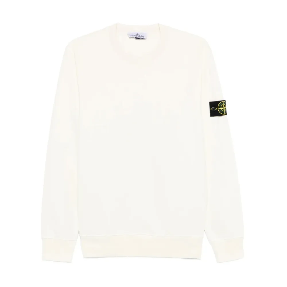 Trøjer|Sweatshirts<Stone Island Crewneck Sweatshirt Hvid