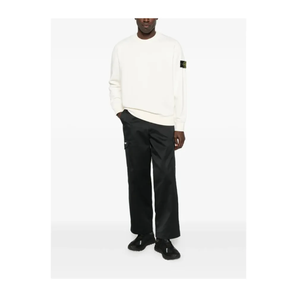 Trøjer|Sweatshirts<Stone Island Crewneck Sweatshirt Hvid