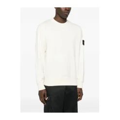 Trøjer|Sweatshirts<Stone Island Crewneck Sweatshirt Hvid