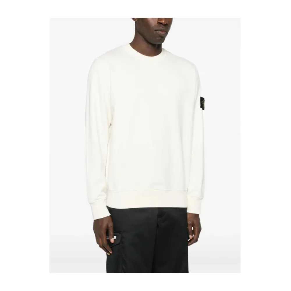 Trøjer|Sweatshirts<Stone Island Crewneck Sweatshirt Hvid