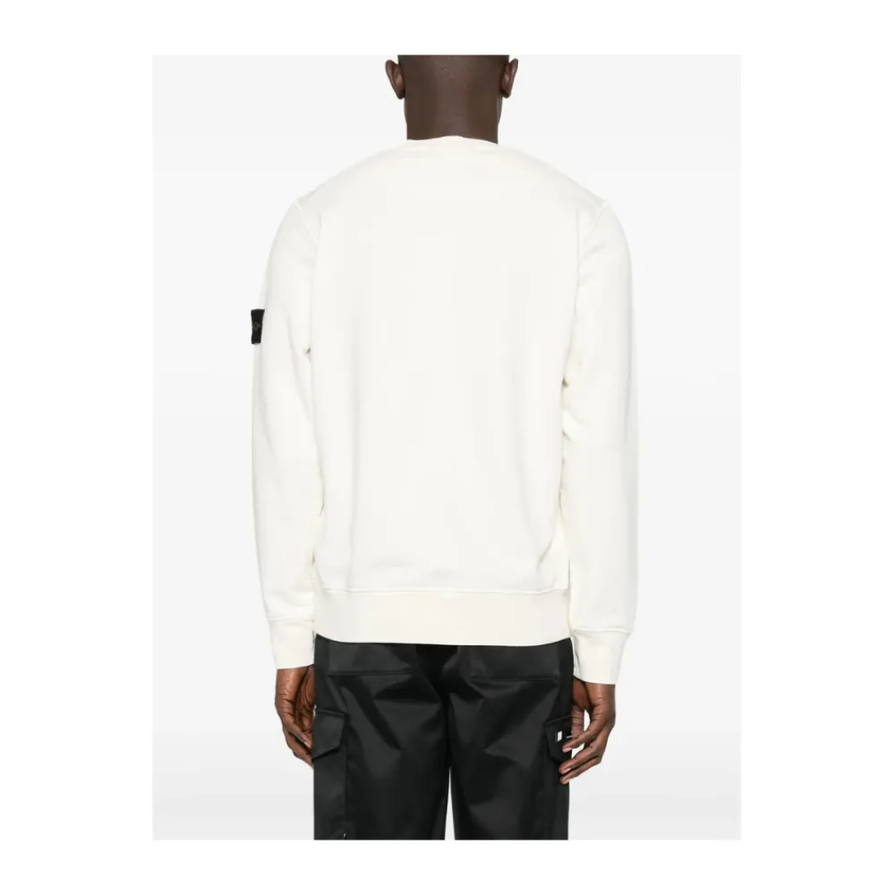 Trøjer|Sweatshirts<Stone Island Crewneck Sweatshirt Hvid