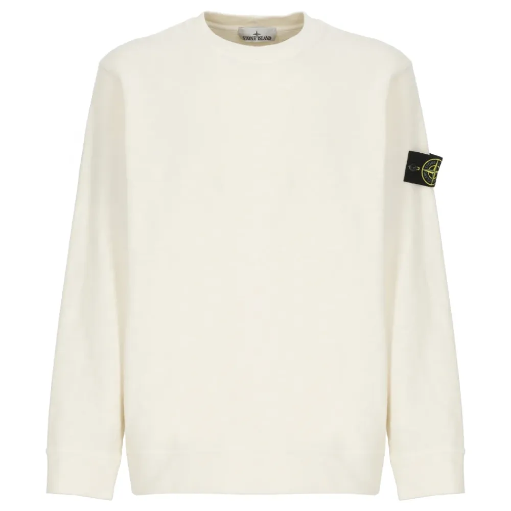Trøjer|Sweatshirts<Stone Island Crewneck Sweatshirt Beige