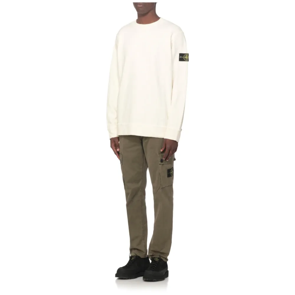 Trøjer|Sweatshirts<Stone Island Crewneck Sweatshirt Beige