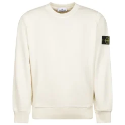 Trøjer|Sweatshirts^Stone Island Crewneck Sweatshirt Hvid