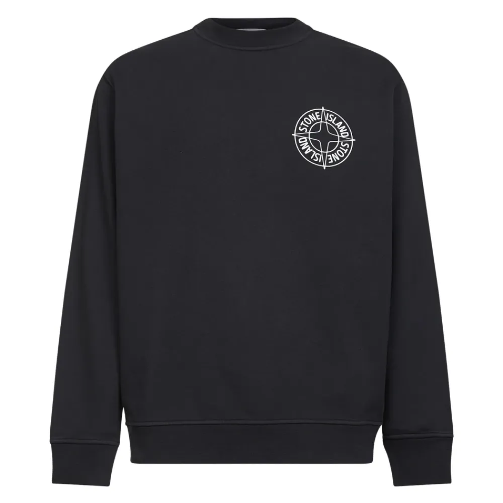 Sweatshirts<Stone Island Crewneck Sweatshirt Sort