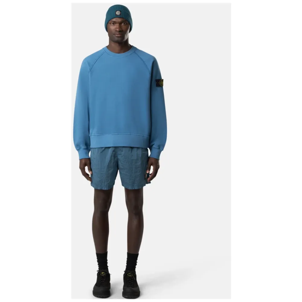 Sweatshirts^Stone Island Crewneck Sweatshirt Blå