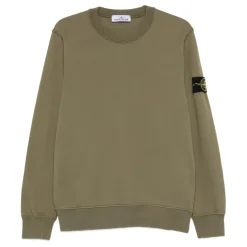 Trøjer|Sweatshirts^Stone Island Crewneck Sweatshirt med Kompas Logo Grøn