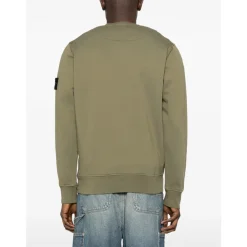 Trøjer|Sweatshirts^Stone Island Crewneck Sweatshirt med Kompas Logo Grøn