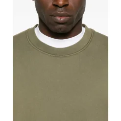 Trøjer|Sweatshirts^Stone Island Crewneck Sweatshirt med Kompas Logo Grøn