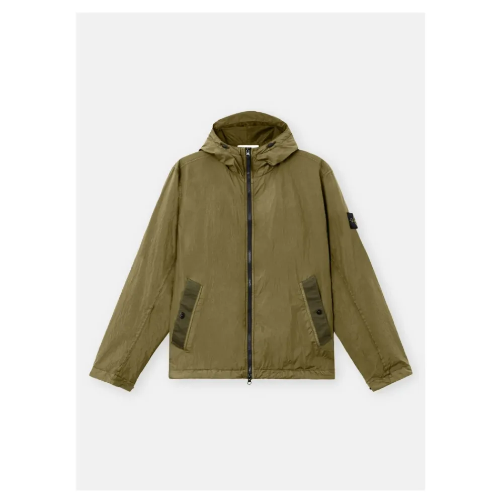 Skaljakker^Stone Island Crinkle Reps Jacket Grøn