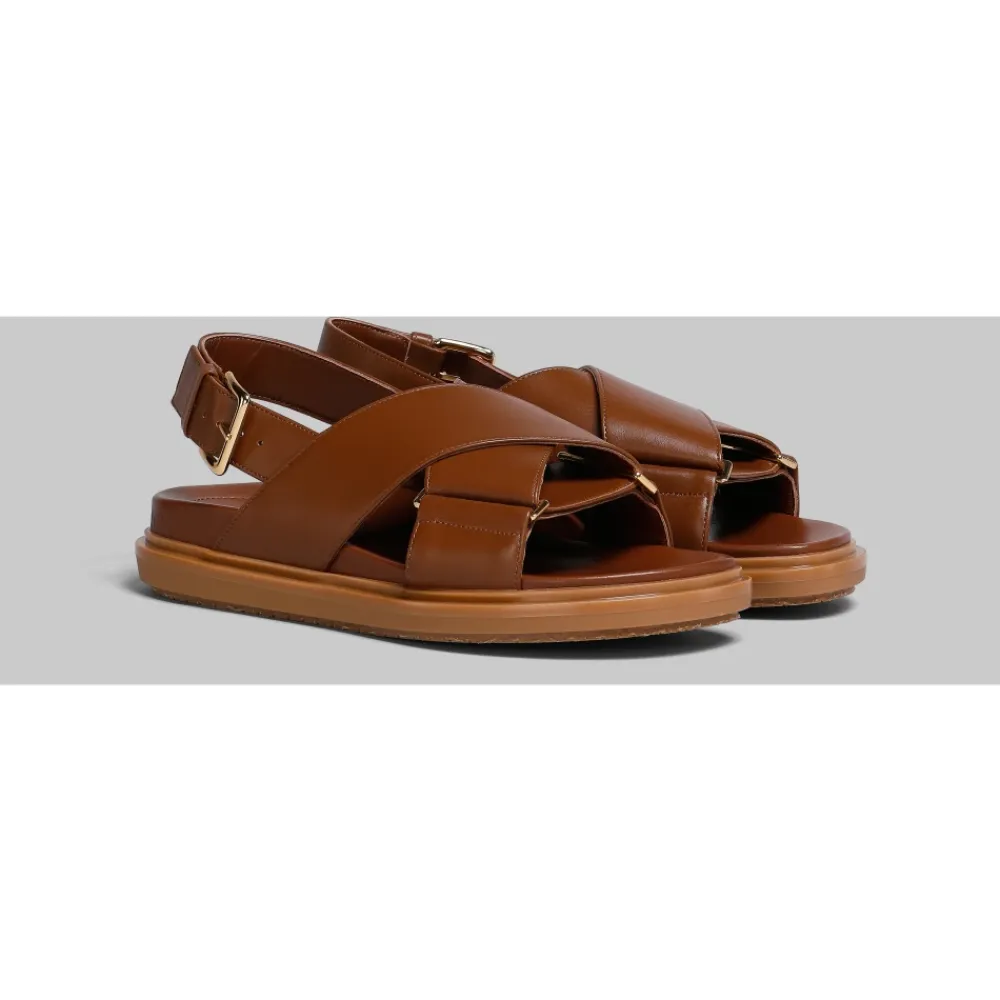 Sandaler<Marni Crisscross Fussbett Sandal Brun