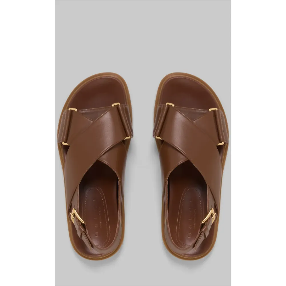 Sandaler<Marni Crisscross Fussbett Sandal Brun