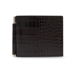 Punge & Kortholder<Tom Ford Crocodile Leather Wallet Brun