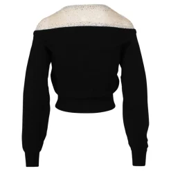Striktrøjer & Sweatere<Giuseppe Di Morabito Cropped Cardigan med Transparente Stropper og Rhinestones Sort