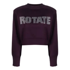 Sweatshirts^ROTATE Birger Christensen Cropped Striktrøje Lilla