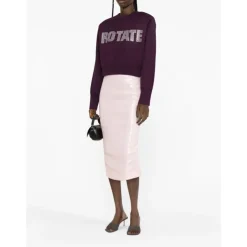 Sweatshirts^ROTATE Birger Christensen Cropped Striktrøje Lilla