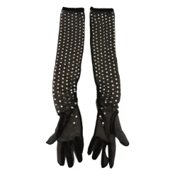 Handsker^Dolce & Gabbana Crystal-Embellished Mesh Gloves Sort
