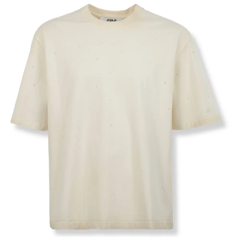 T-Shirts<Golden Goose Crystal-Embellished T-Shirt Beige
