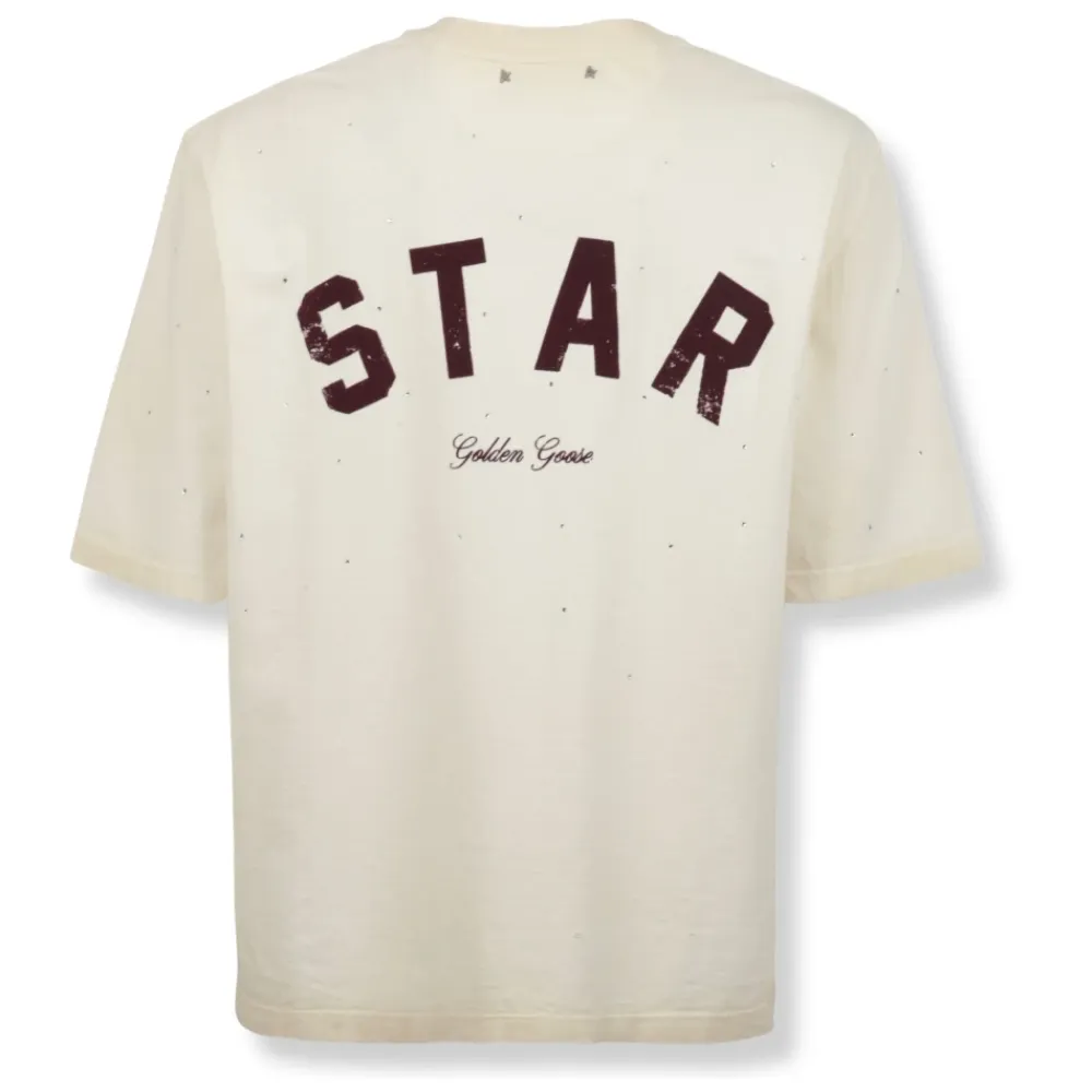 T-Shirts<Golden Goose Crystal-Embellished T-Shirt Beige
