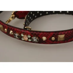 Tilbehør Til Tasker^Dolce & Gabbana Crystals Vendbar Skulderrem Rød