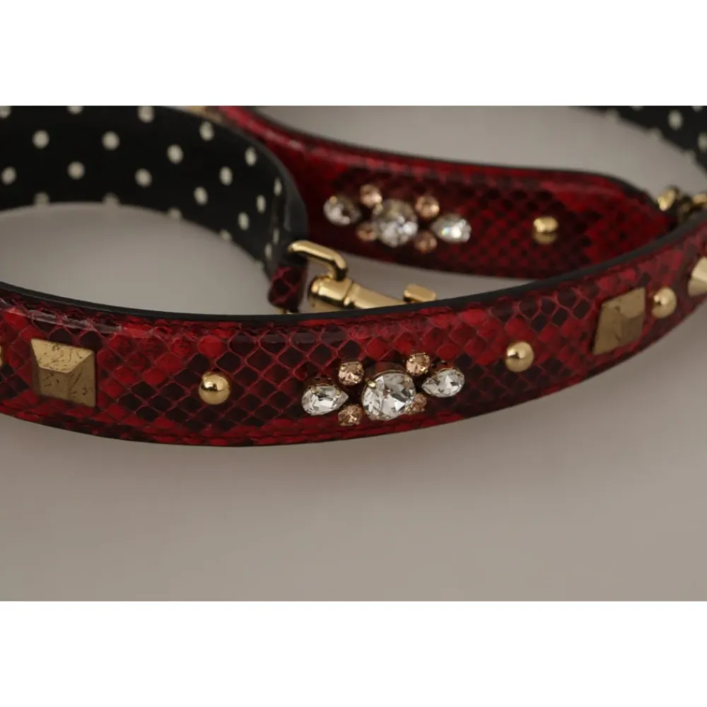 Tilbehør Til Tasker^Dolce & Gabbana Crystals Vendbar Skulderrem Rød