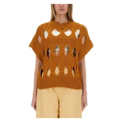 Striktrøjer & Sweatere<Alysi Cut-Out Strikket Sweater Vest Orange
