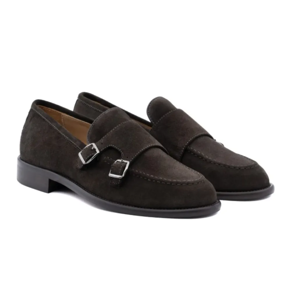 Business Sko^Antica Cuoieria 23070-C-VS3.EBONY Loafer med dobbeltspænde Brun