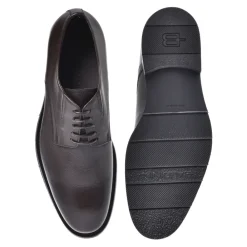 Business Sko^Baldinini Dark brown leather and tumbled leather lace-ups Brun