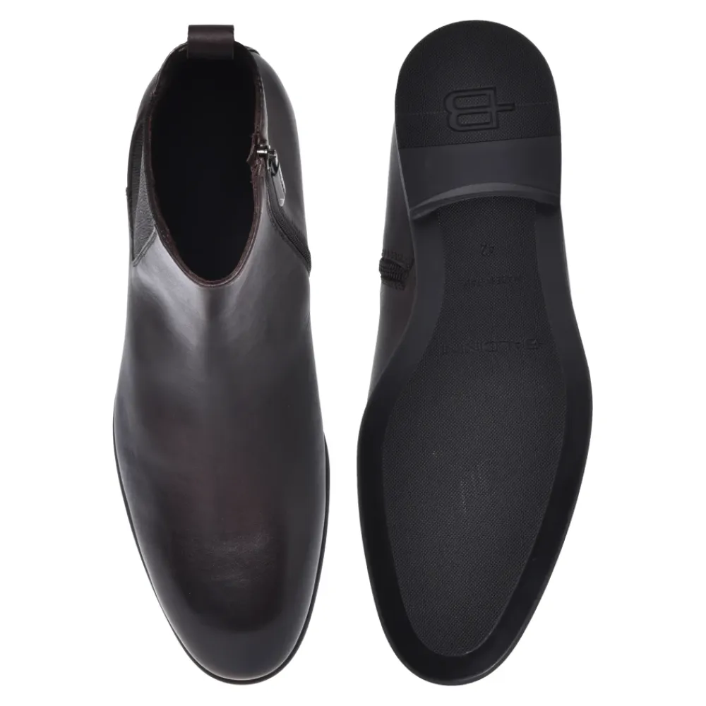 Chelsea Boots<Baldinini Dark brown leather ankle boots Brun