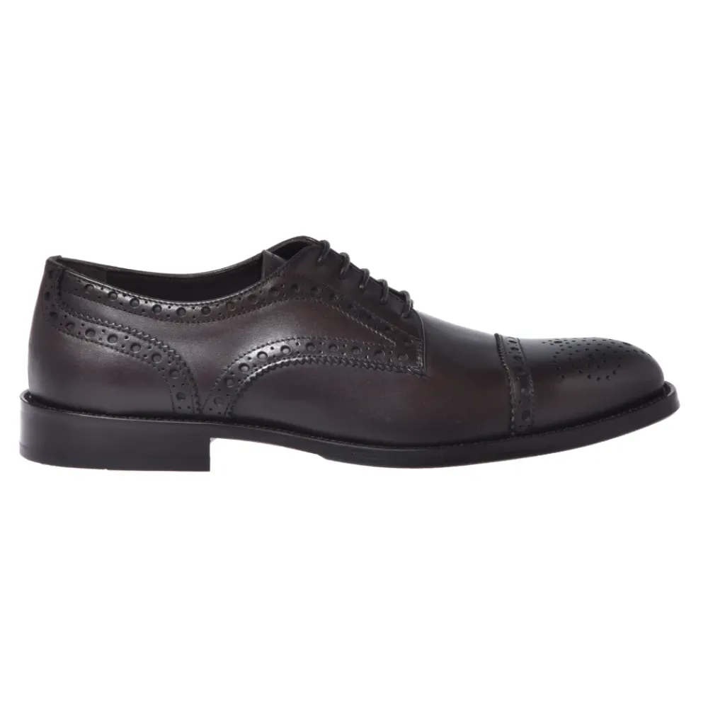 Business Sko^Baldinini Dark brown leather lace-ups Brun