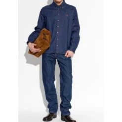 Skjorter^Ami Paris De Coeur Denim Shirt Blå