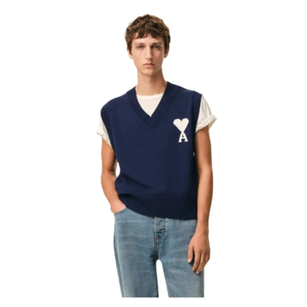 Strik^Ami Paris De Coeur Ærmeløs Sweater Blå