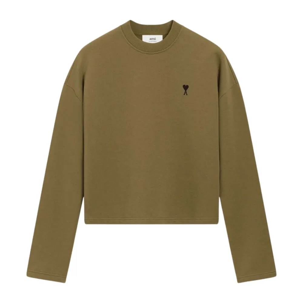 Sweatshirts<Ami Paris De Coeur Sweatshirt Brun