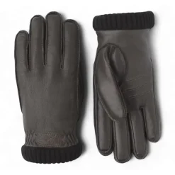 Handsker<Hestra Deerskin Primaloft Rib Handsker, Mørke Brun