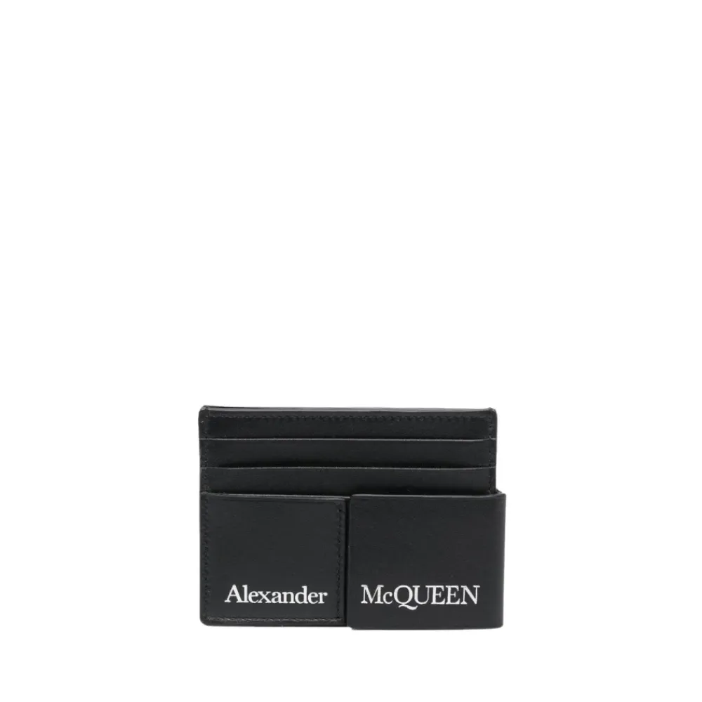 Punge & Kortholder<Alexander McQueen Delbar Dobbelt Kortholder Sort