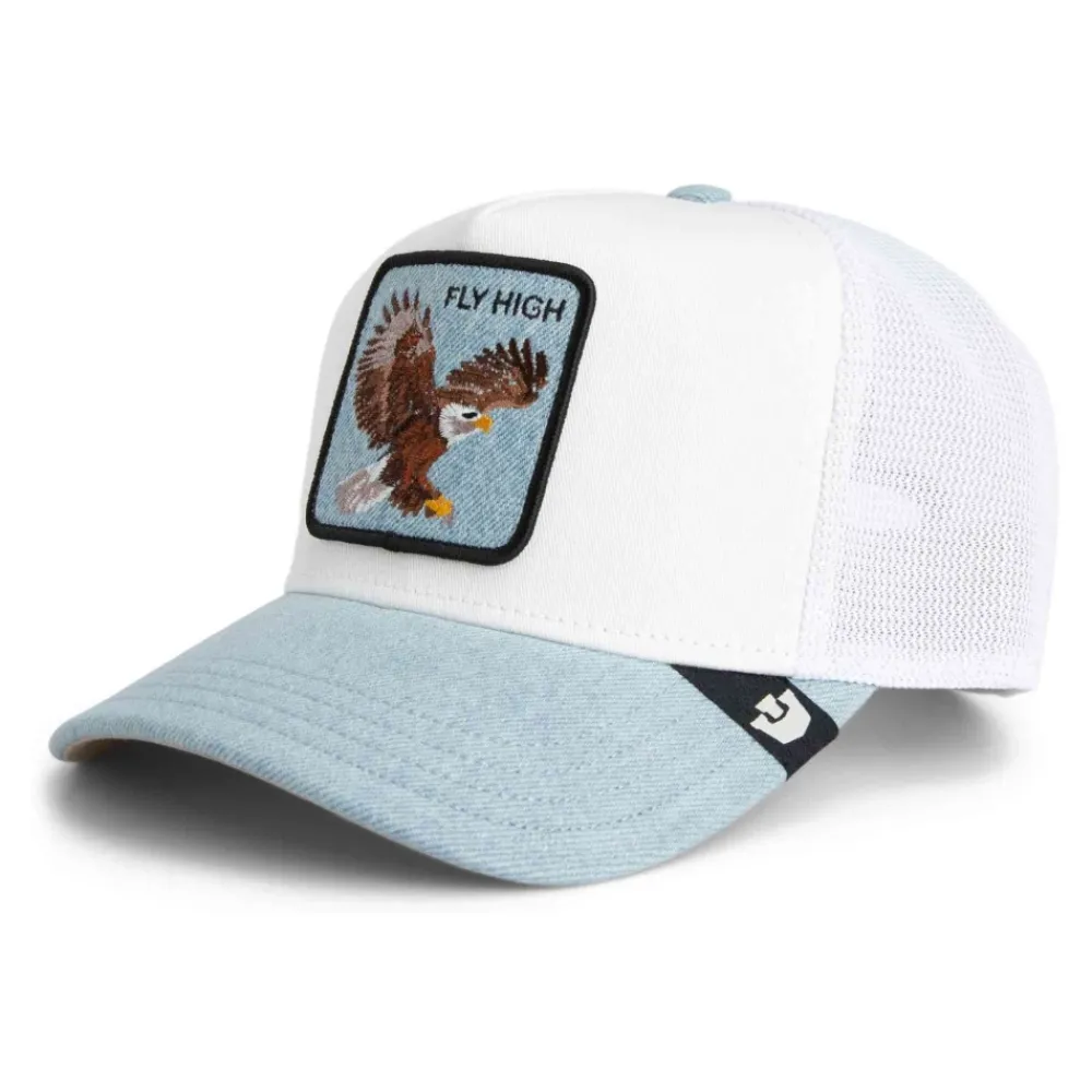 Huer, Kasketter & Hatte|Huer & Kasketter<Goorin Bros Denim Fly High Trucker Cap Hvid