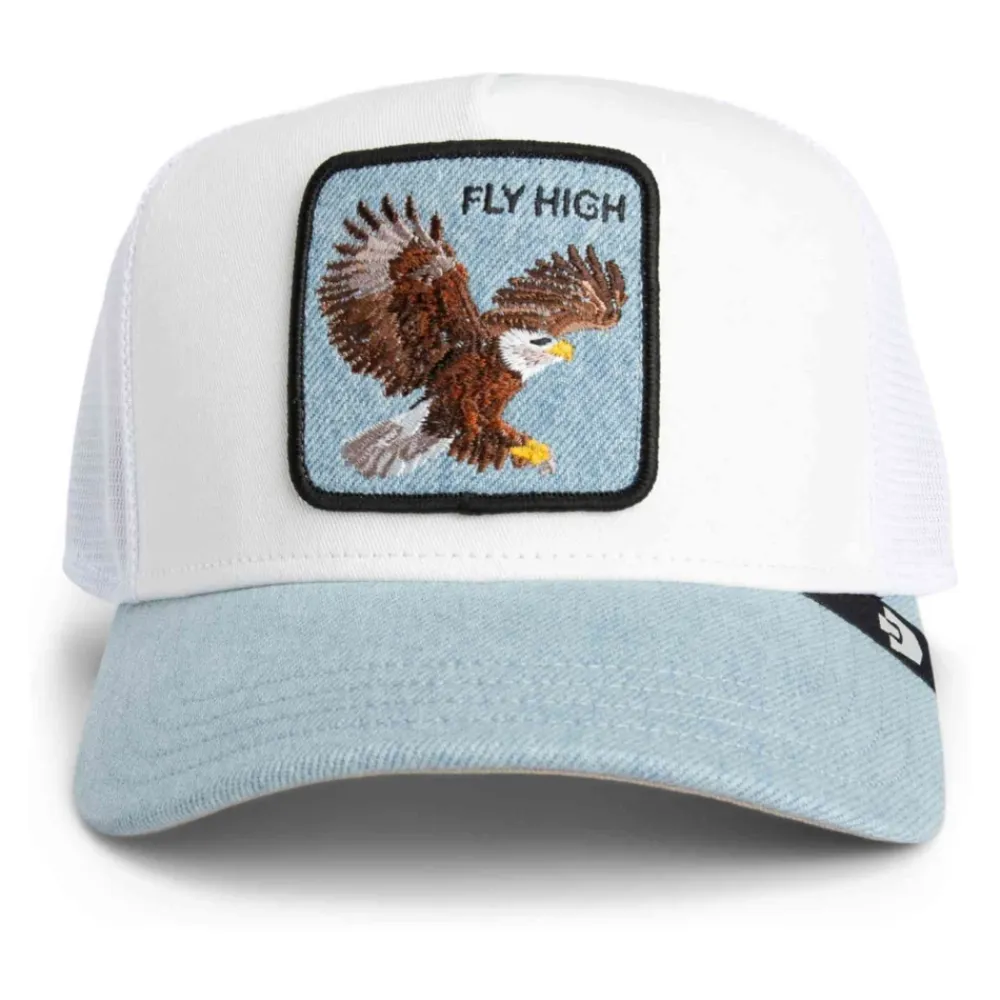 Huer, Kasketter & Hatte|Huer & Kasketter<Goorin Bros Denim Fly High Trucker Cap Hvid