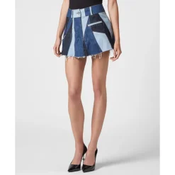 Nederdele<Philipp Plein Denim Mini Skirt Blå
